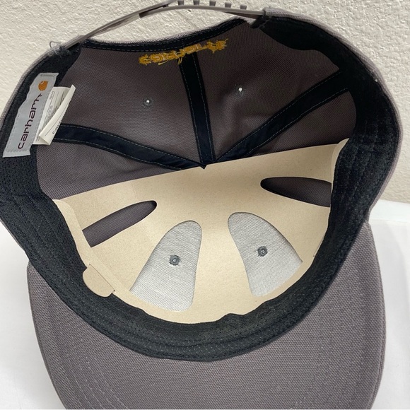 Carhartt hats Firm Duck Flat Brim Mens One Size Gray Snapback 100% Cotton Hiking - Picture 9 of 11